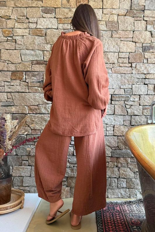 Santos Cushion Cotton Heathcliff Blouse Chestnut?